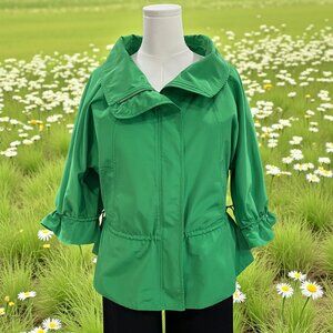 Chaus Green‎ Drawstring Peplum Jacket Womens Medium Spring Coastal Cruise Casual